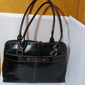 Giani Bernini black leather domed satchel